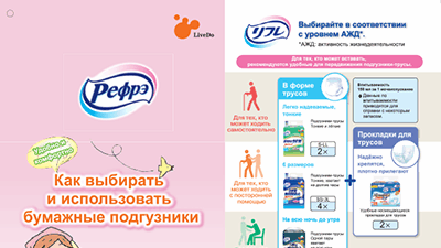 紙おむつの選び方・使い方資料　ロシア語
