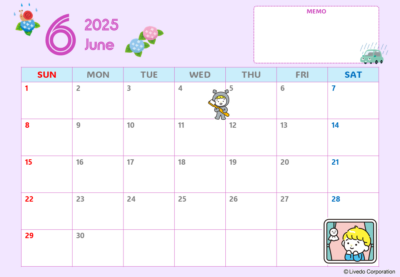 カレンダーフォーマット2025年6月