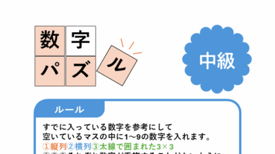 【工作レク】数字パズル中級No.6